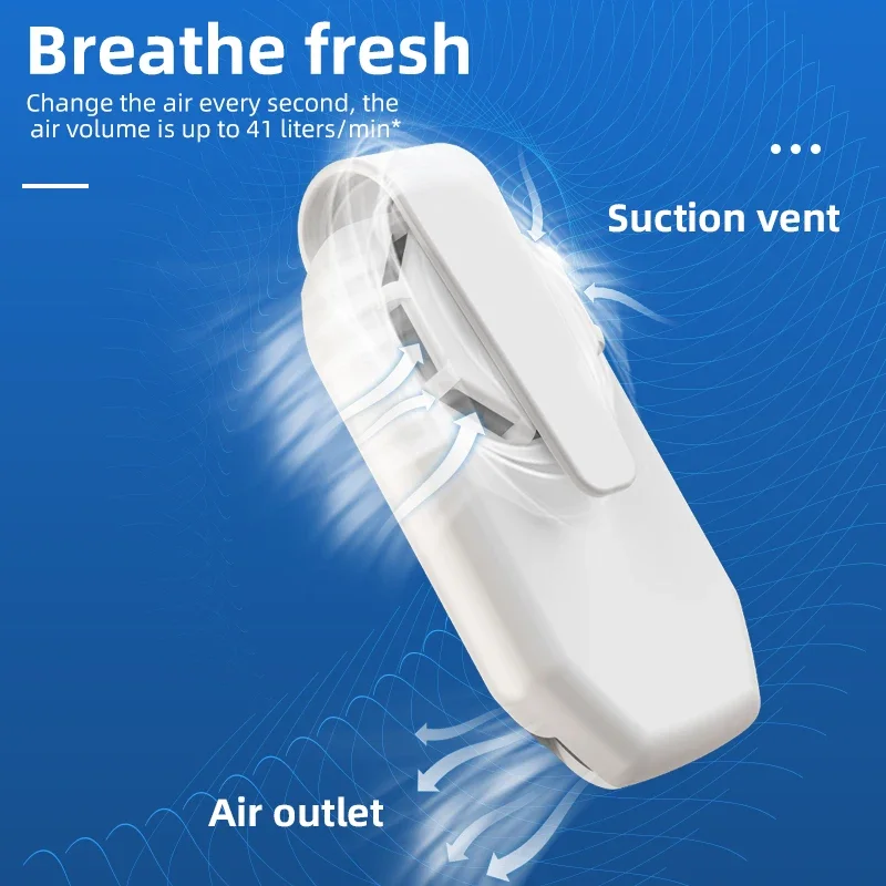 Reusable Portable Face Mask Clip-On Air Filter Mini Fans USB Rechargeable Wearable Air Purifiers