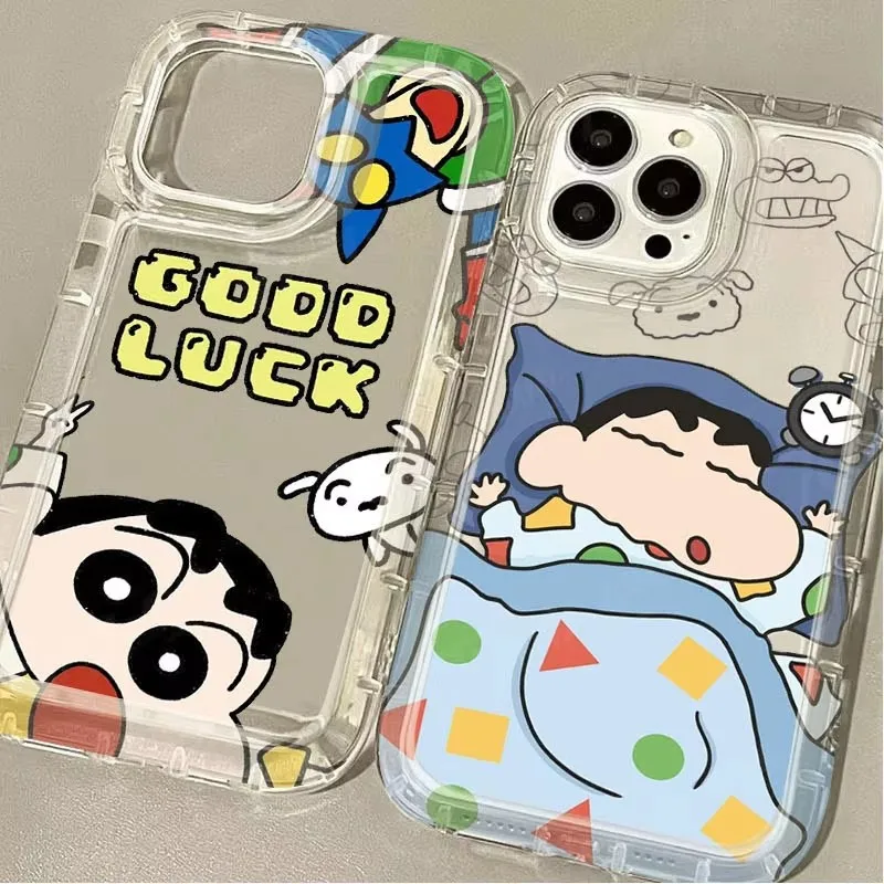 Lovely C-Crayon S-ShinChan Clear Case For iPhone 16 15 14 13 12 11 Pro Max XS X XR 8 7 Plus SE 2020 Silicone Protective Capa - náhled 3