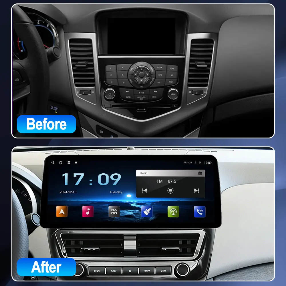 Android 13 Car Radio For Chevrolet Cruze 2009-2015 Carplay Auto Multimedia Stereo 360 Camera Navi GPS Intelligent 5G HU No 2din
