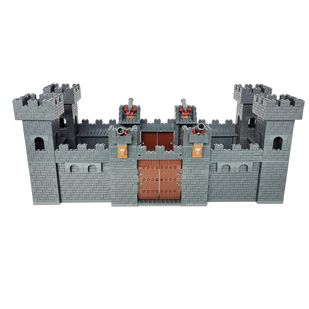 Military Middle Ages Castle City Wall Gate Attic Tower MOC Brick Architectural Building Block Toy For Children Boy Gift