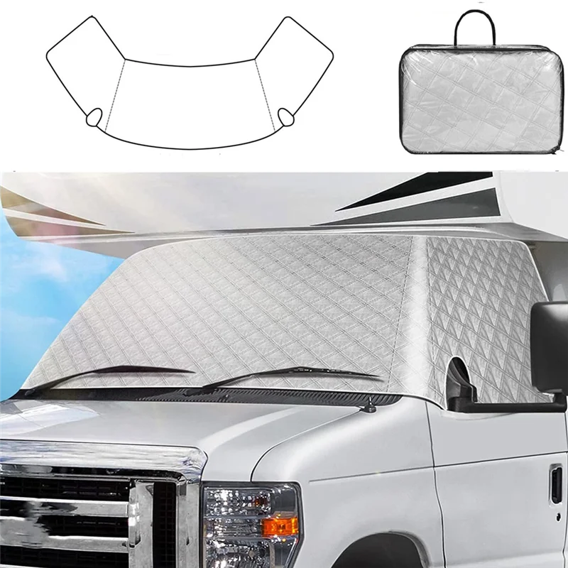 

ABHY-For Ford E450 1997-2022 Motorhome Caravan Windshield Snow Cover Front Window Sun Shade