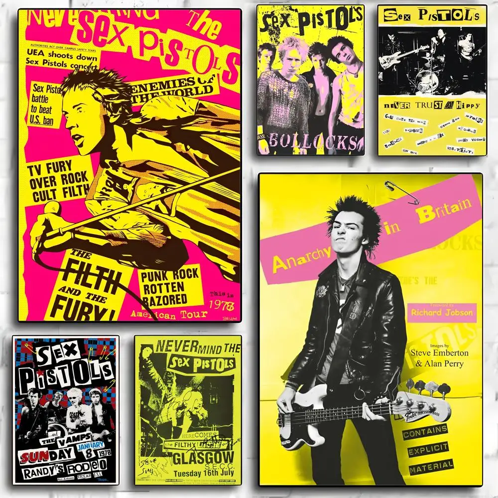 Rock Band S-Sex pistols Poster Decorative Wall Art Stickers Mural Photo Print for Home Living Room Hallway Decor