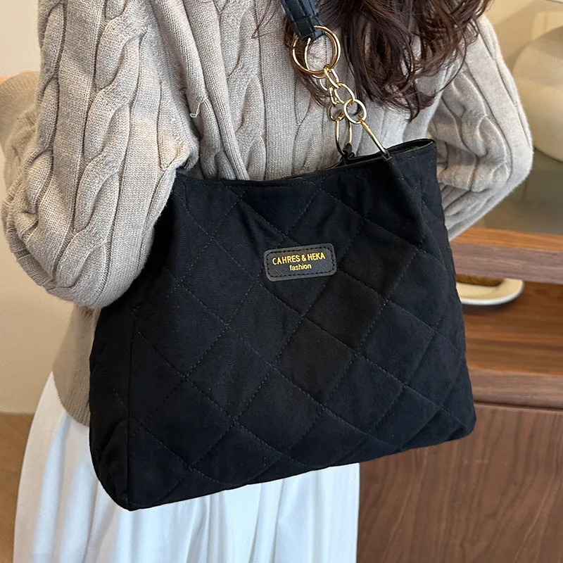 

Женская большая сумка для студенческого класса Lingge, 2025, нишевая универсальная пригородная сумка на плечо, универсальная женская сумка в стиле ретро