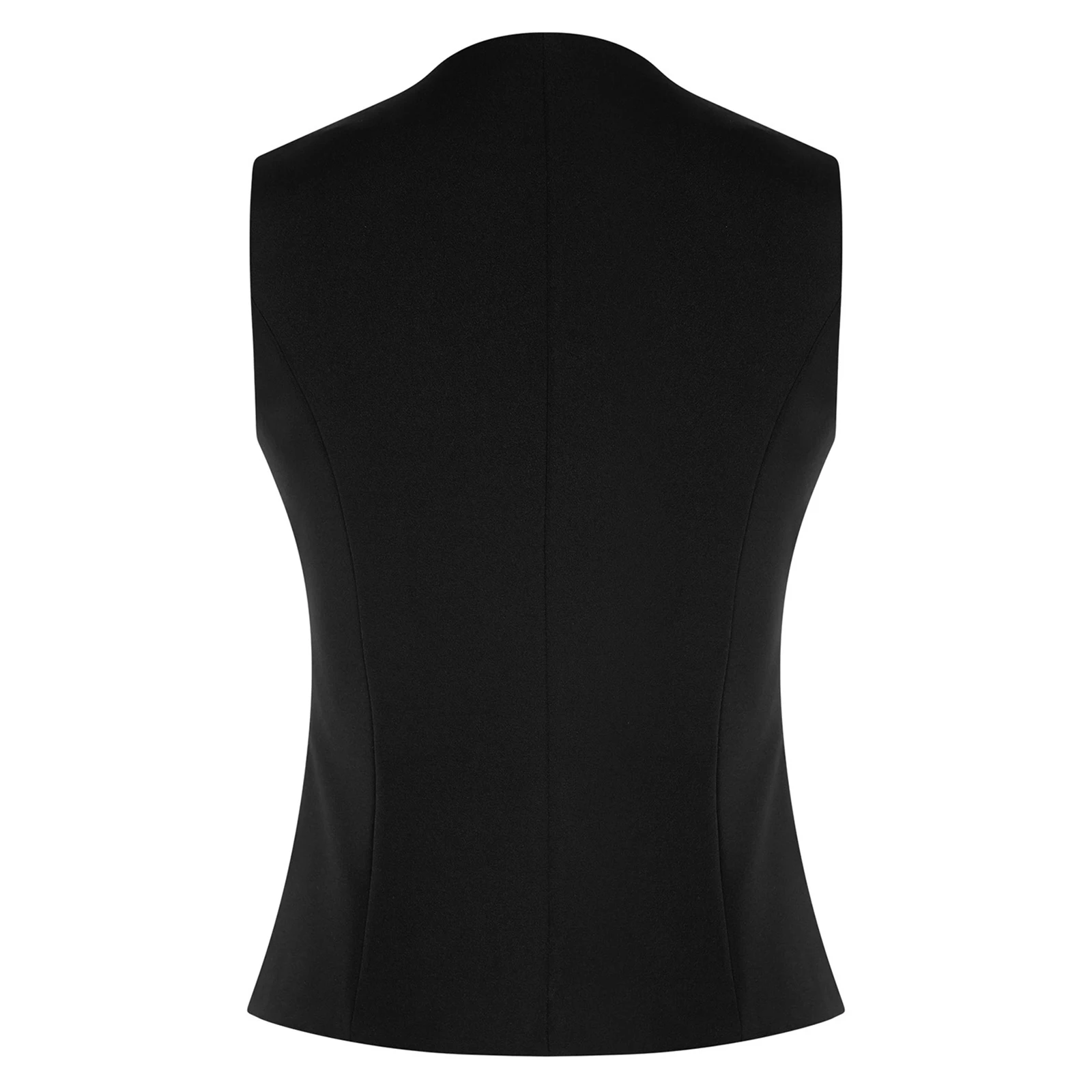 Fashion Womens Vests Elegant OL Waistcoat V Neck Front Button-down Tank Top Office Business Office Lady Sleeveless Top Slim Vest