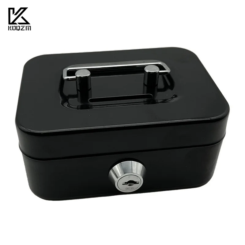 Portable Lockable Metal Cash Box with Key - Sturdy Security Piggy Bank for Kids Small Coin Storage Box with Key