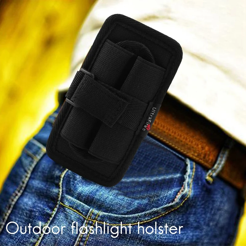 Outdoor Flashlight Cover Durable Nylon Flashlight Set Pu360 Degree Rotatable Clip Belt Carrying Case Adjustable Size Flashlight
