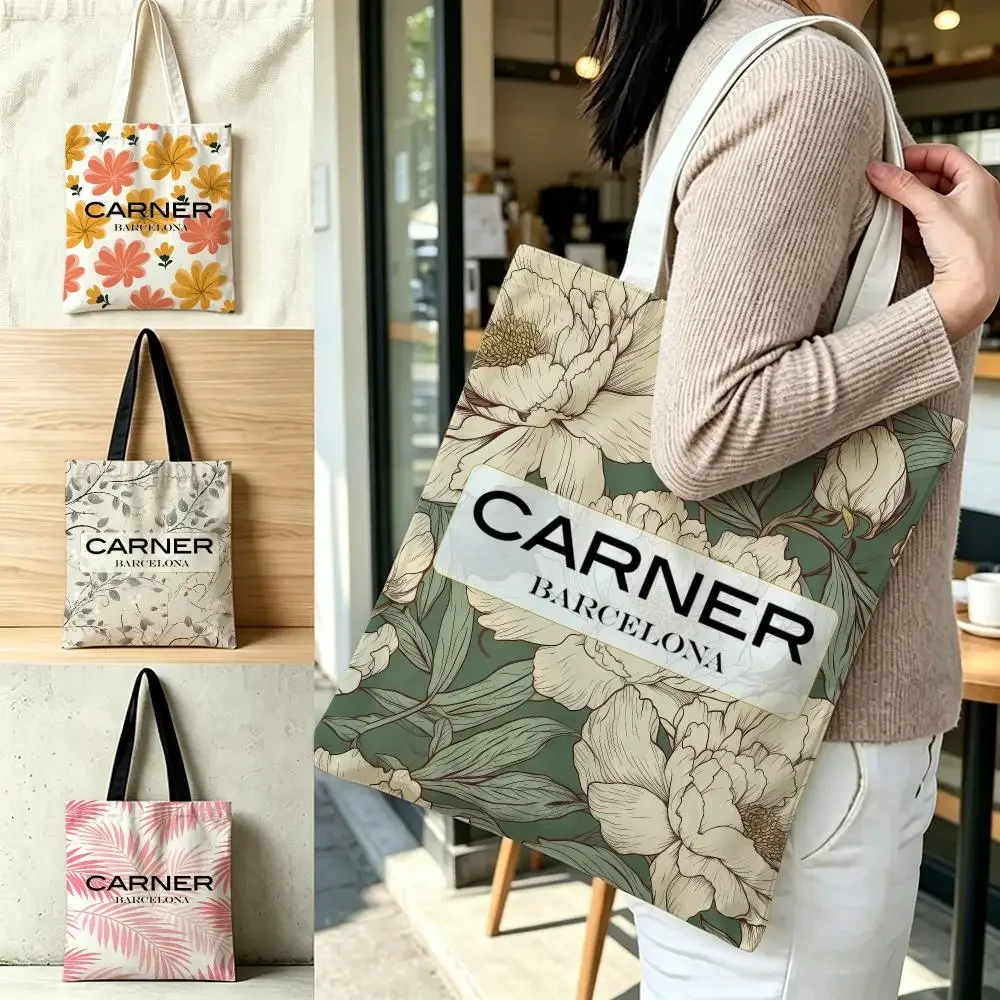 Bolsas de Almacenamiento beauty Carner Barcelona, Bolsa de Mano Plegable de Lona de Poliéster, Ligera, Reutilizable, para Compras