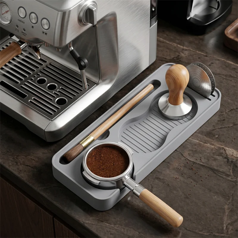 Estación de Apisonamiento de Café de Silicona Antideslizante, Herramienta Multifuncional para Café, Soporte para Tamper, Distribuidor y Portafiltro