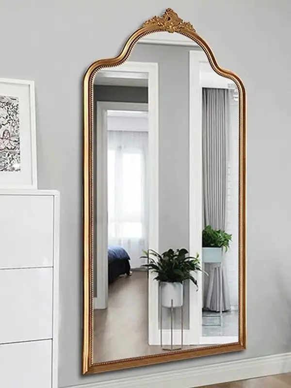 European retro full-body mirror American carved full-length  Entrance mirror Court style floor  Household