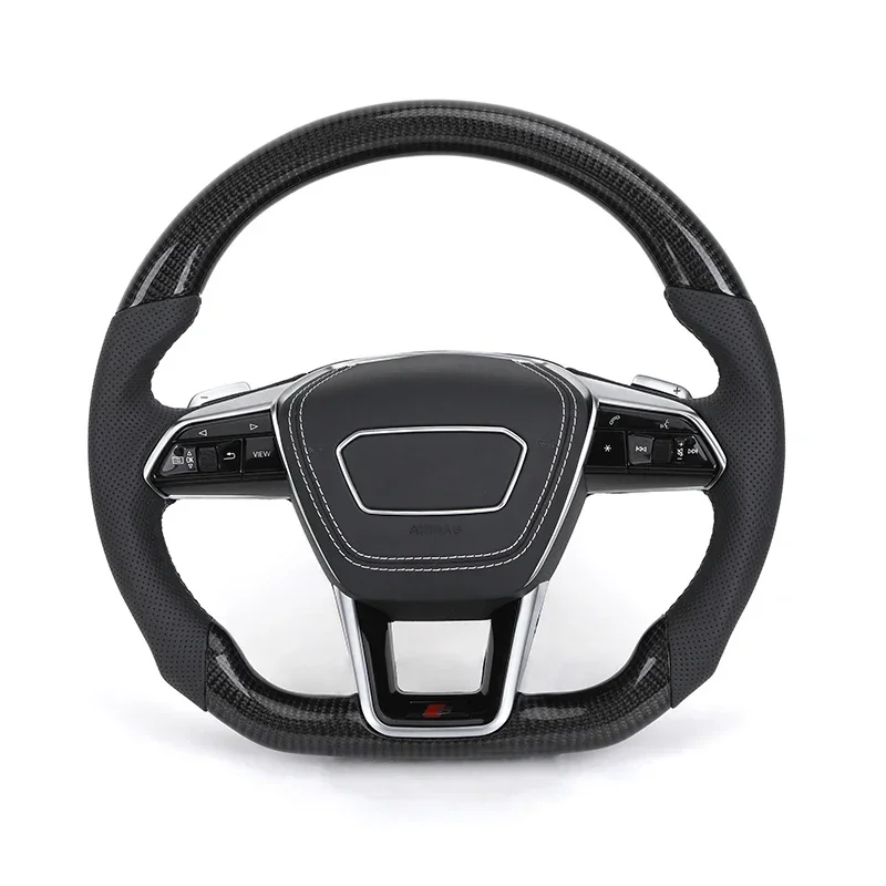 

Volant Lenkrad Half Perforated Leather Carbon Fiber Steering Wheel for Audis RS6 RS7 A6 A7 C7 C8 A3 8V A4 B8 B8.5 S4 B9 S7