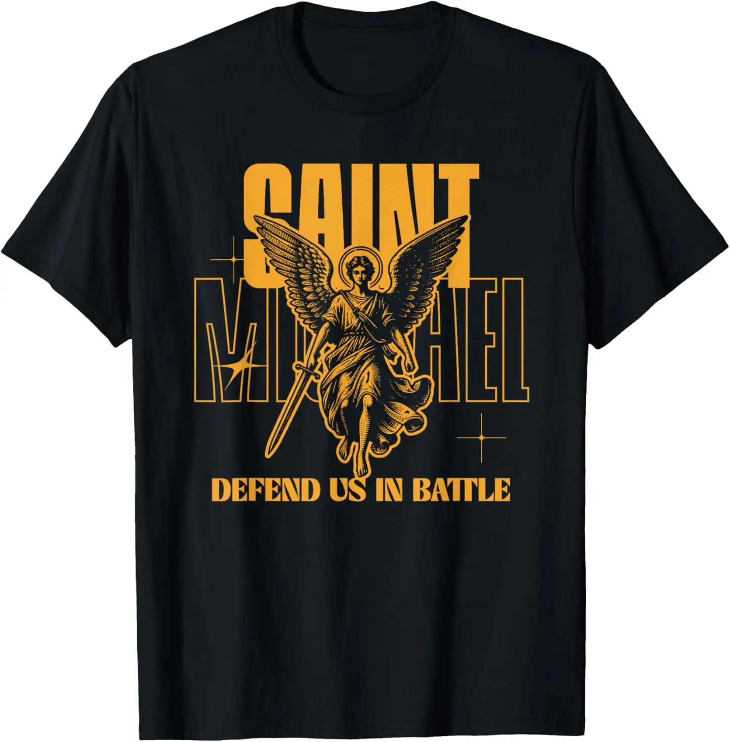 St Michael The Archangel of The Catholic Saint T-Shirt 100% Cotton O-Neck Short Sleeve Summer Casual Mens T-shirt Streetwear