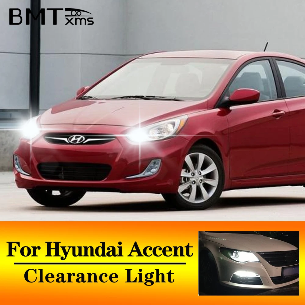 BMTxms 2Pcs T10 W5W 168 194 Car LED Clearance Light White Parking Lamps Canbus For Hyundai Accent 2006 2007 2008 2009 2010 2011