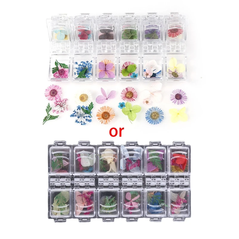 

12 Box Dried Flowers for Resin Jewelry Molds Real Pressed Dry Flower Mixed Multiple Colorful for DIY Crafts Floral