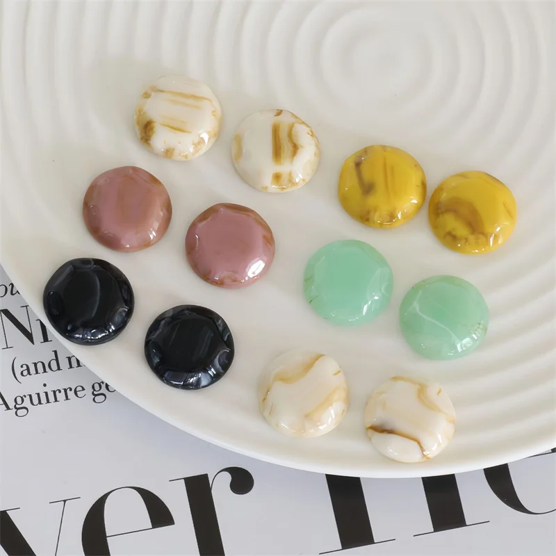 Wholesale 100pcs/lot 16mm color print geometry Octagonal facet rounds shape resin cabochon beads diy jewelry accessory