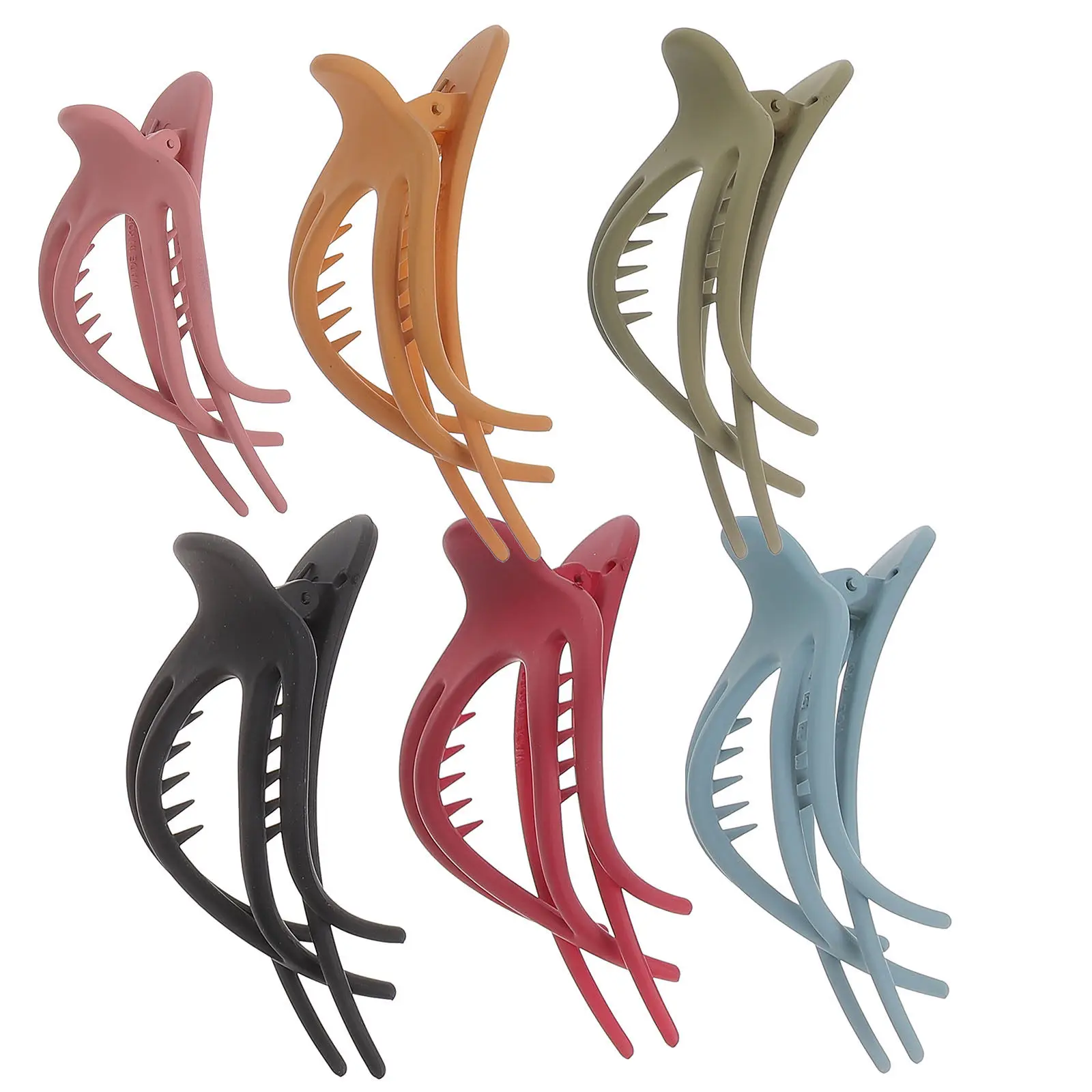6Pcs Matte Hair Clamps for Women – Flat French Claw Clips for Fine Hair, Styling & Gift
