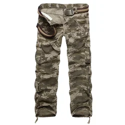 Men Cargo Pants Camouflage Trousers Military Pants for Man 7 Colors Streetwear Joggers Men Pants Straight Trouser No Belt