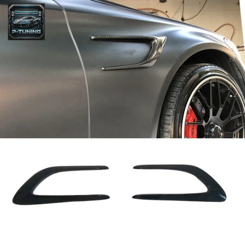 

Carbon Fiber U Style Front Fender Scoop Vents Trims for Mercedes-Benz C Class W205 C63 AMG 15-17