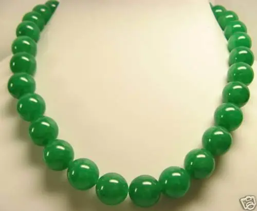 

Xinjiang Hetian jade jasper 12MM necklace spinach green old material jasper round bead women's natural authentic jade