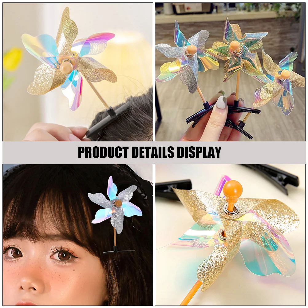 

12Pcs Sparkling Windmill Hair Clips Versatile Styling Accessories for Kids Girls Windmill Hair Clip Kids Accessories for Girls