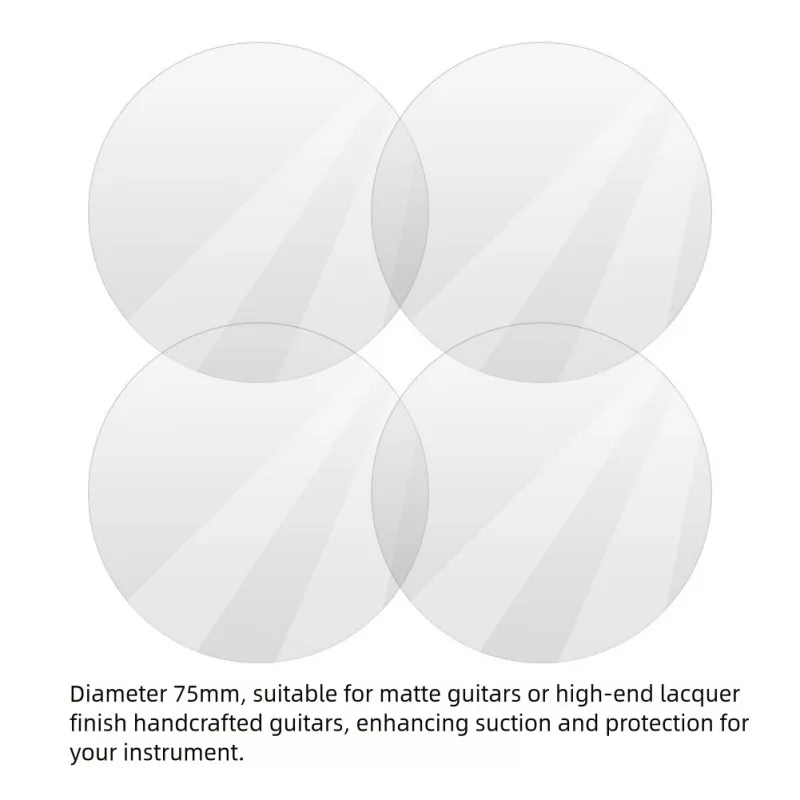 

Guitar Protection Film Set of 4 Suction Cup Guards 75mm Round PET Sheets for Scratch Prevention and Secure Grip
