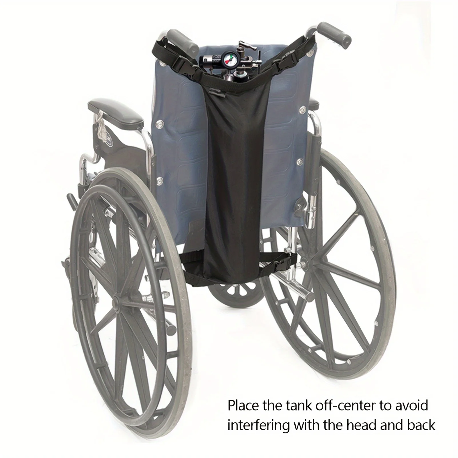 Portable Wheelchair Oxygen Cylinder Hanging Bag, Oxygen Tank Storage Holder Pouch for Wheelchair Side Mount