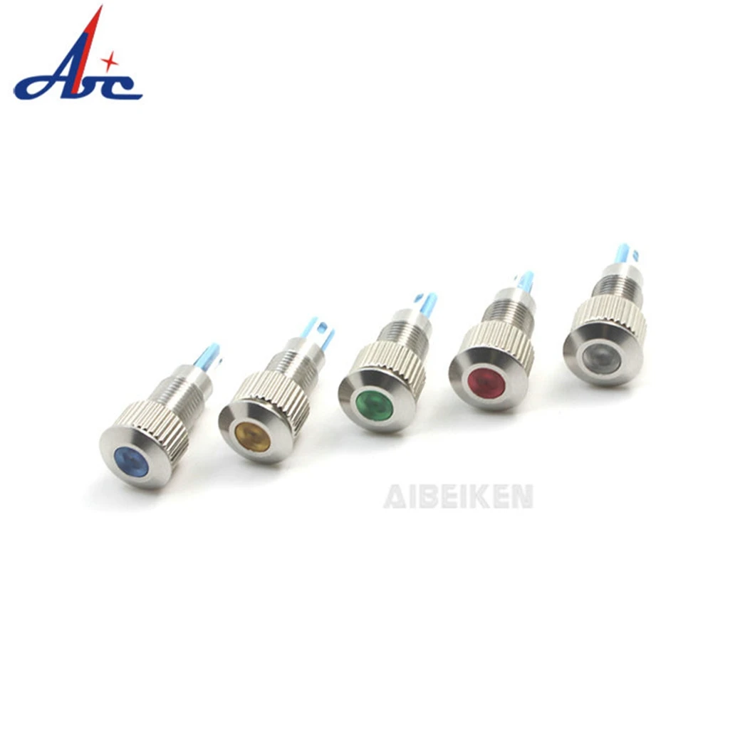 ABILKEEN  B series 8mm dia indicator Chamfer head solder terminal 3V-220V Dot type luminescence LED Pilot Lamp