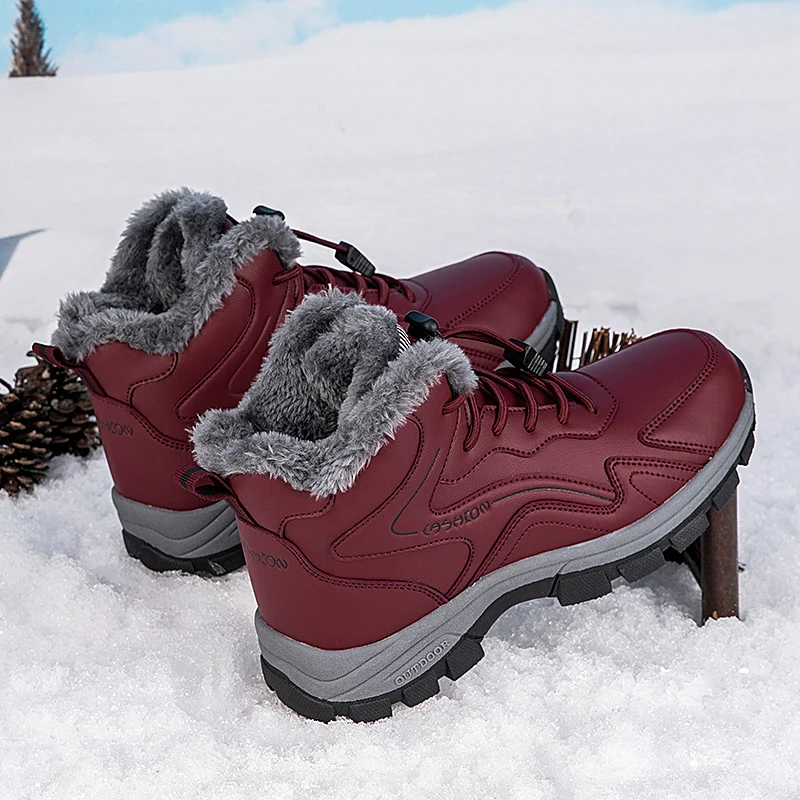 2024 New Winter Women Snow Hunter Forest Walking Shoes Keep Warm Female Snow Climbing Sneakers Thermal Trekking Hunting Shoes