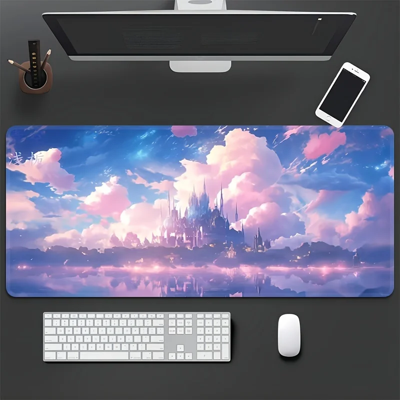 

Extra Large Desk Mat Mouse Pad microfiber cloth surface anti slip natural rubber base for gaming computer laptop keyboard desk d