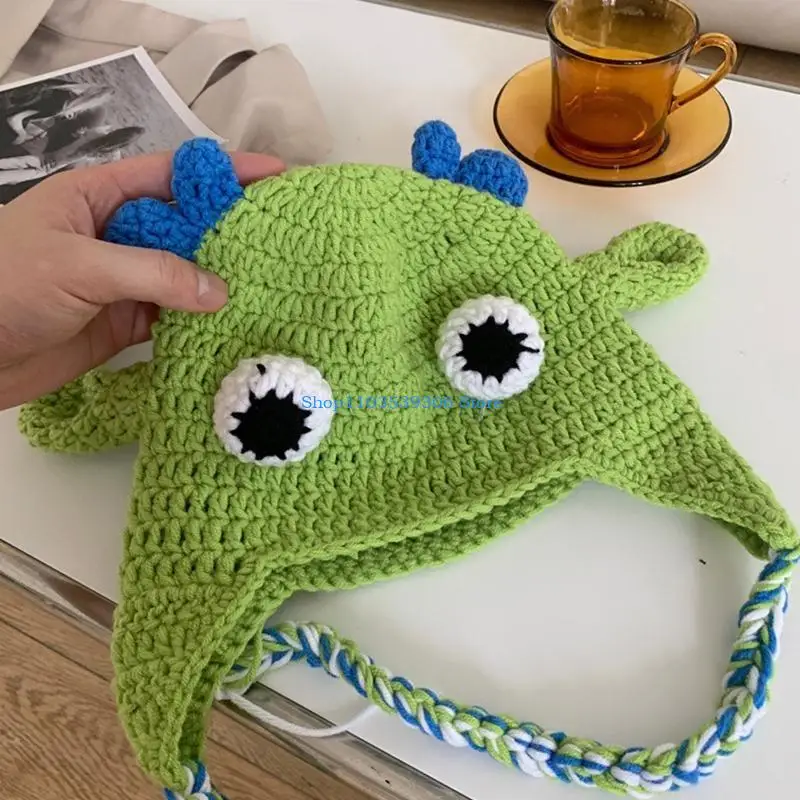 كارتون 400A لقبعة شتوية على شكل وحش قبعة من ألياف الأكريليك متطابقة الألوان للاحتفاظ بها