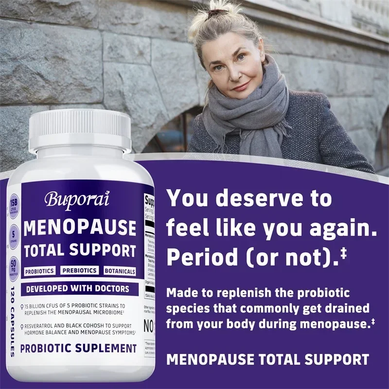 

Total Support Menopause - облегчение горячих вспышек, ночное потливость, поддержка иммунитета, для здоровья кишечника, облегчение крови