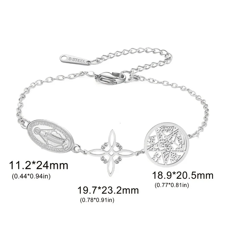 Silver-tone Catholic Virgin Mary bracelet gift