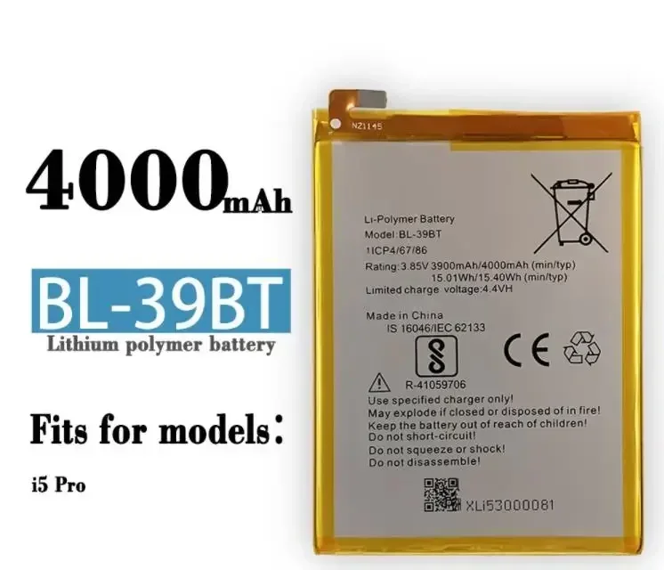 High-quality products for Voice Transmission Tecno I5 Pro Mobile Phone BL-39BT Large Capacity Built-in Battery Battery Battery