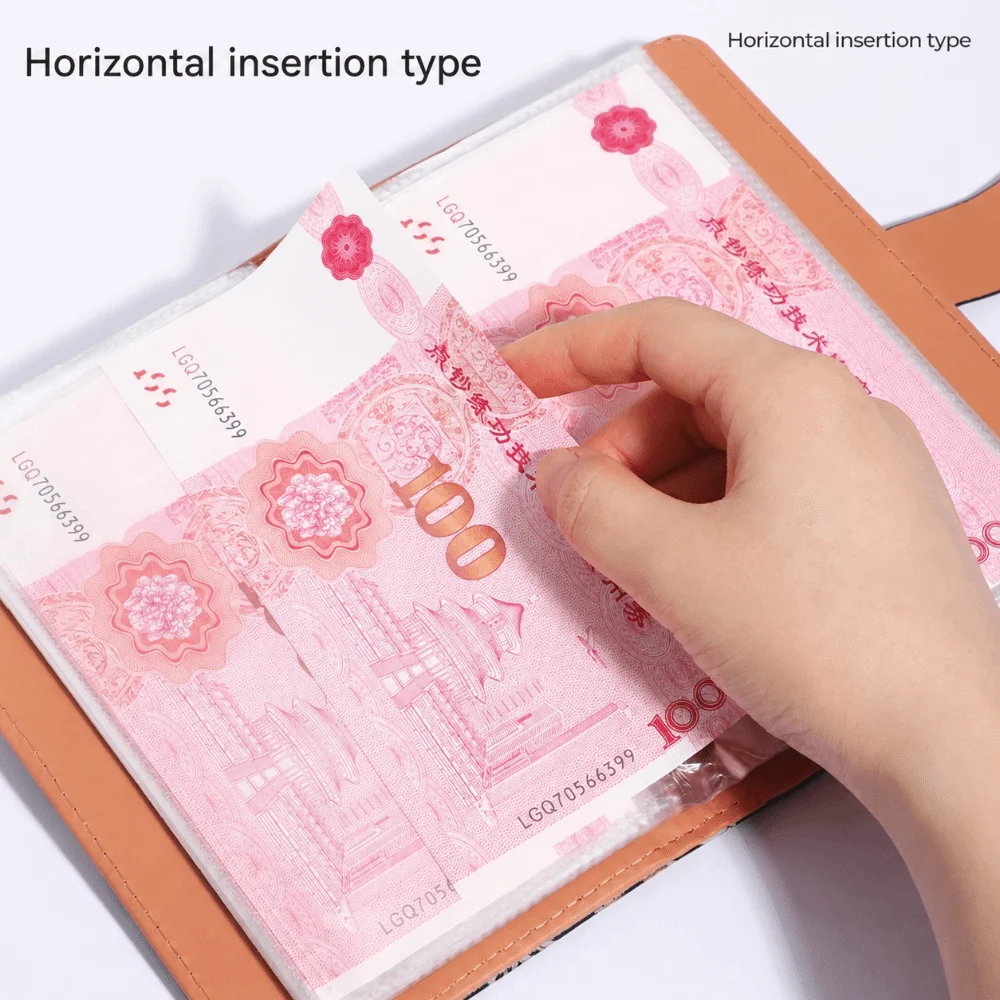 Sunflower Print Cash Saving Binder with Password Lock Double-sided Money Organizer Wallet Large Capacity Budget Planner