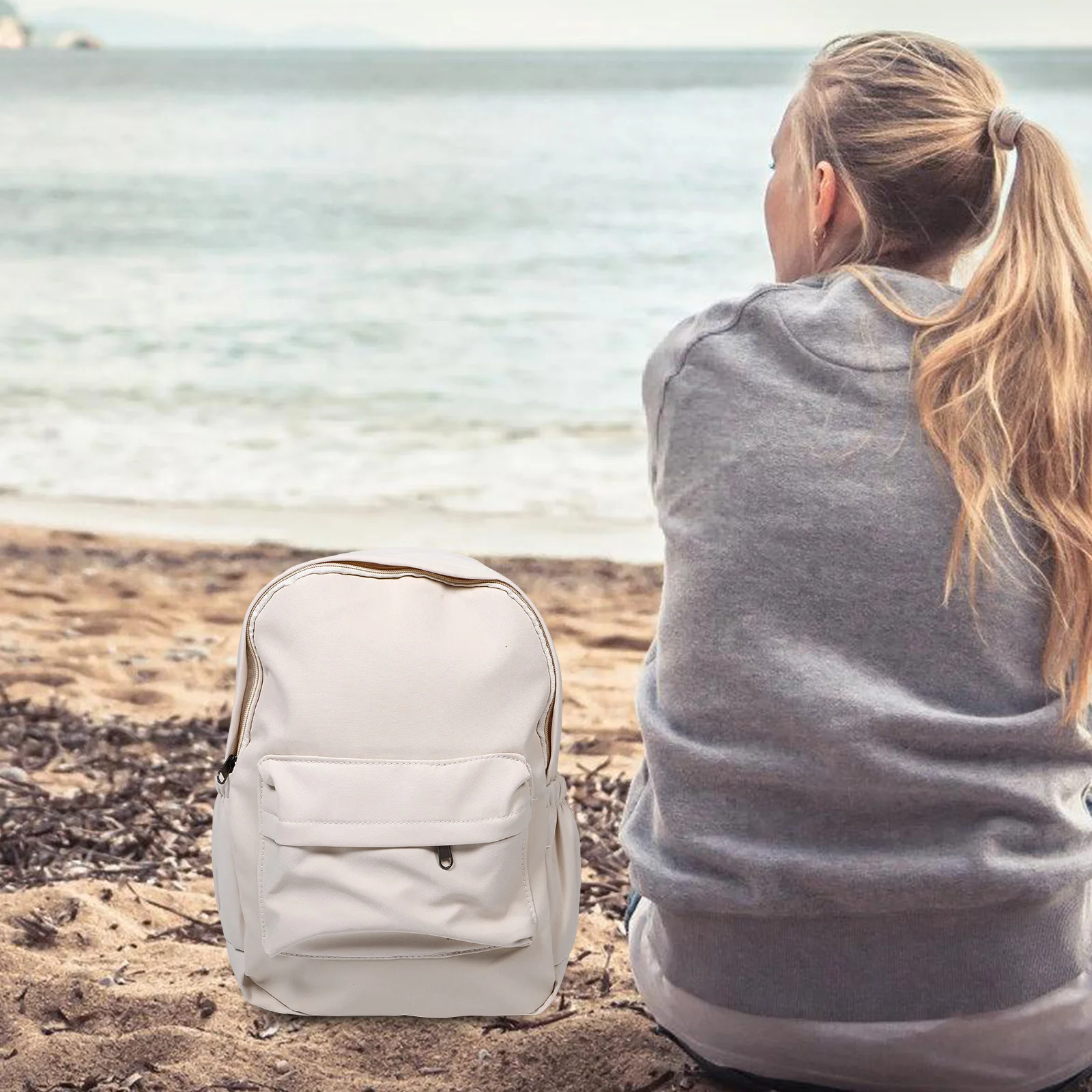 White Backpack Waterproof for School High Capacity Multiple Compartments Lightweight Travel Bag School Backpack