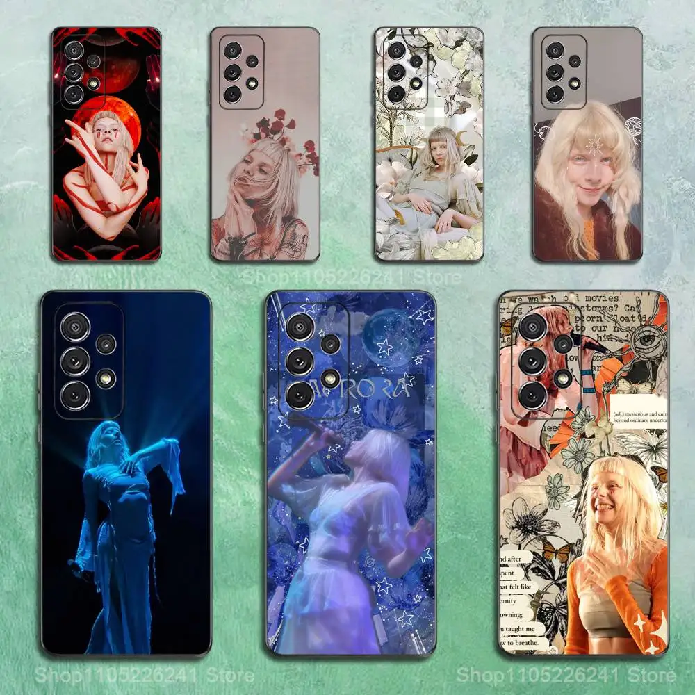 

Cute A-Auroras Singer For Samsung S9,S10,S20,S10,S21,S25,S24,S23,Ultra,FE,Plus,Lite,Soft Silicone Black Case