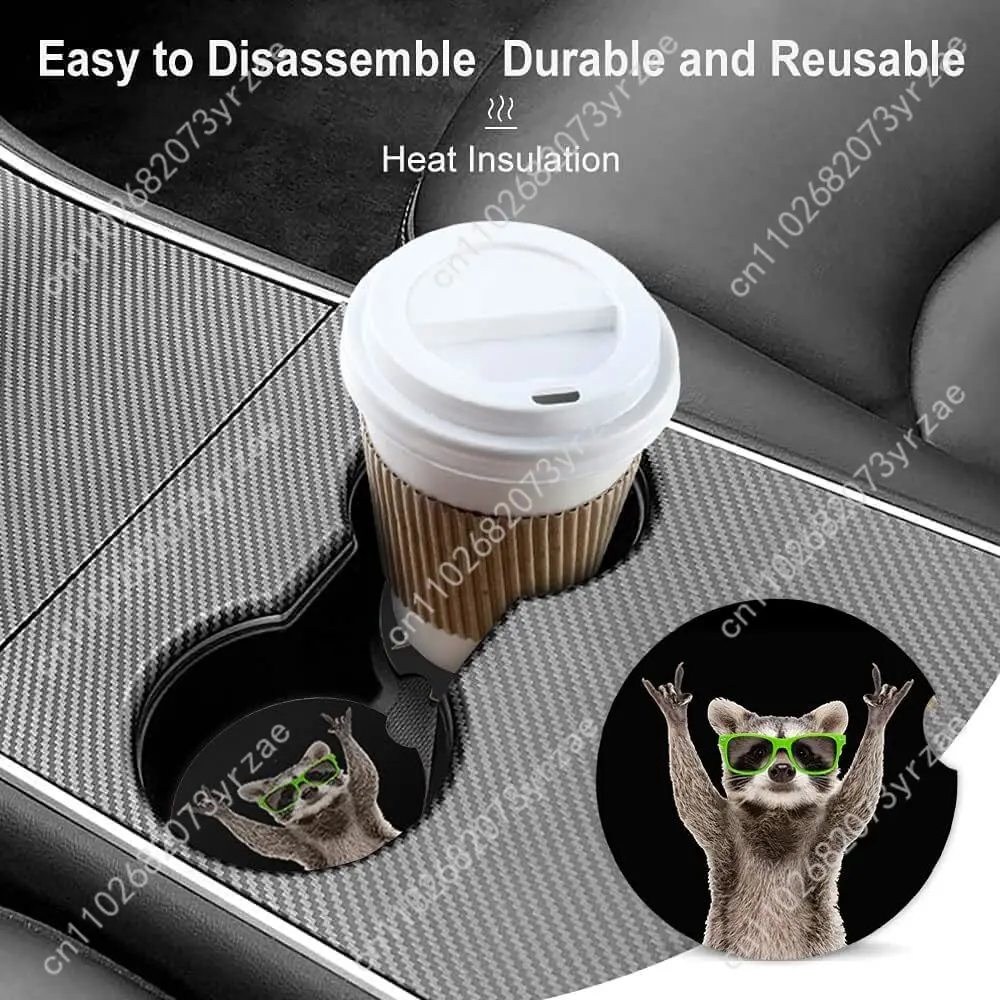 مضحك الراكون الوقايات سيارة 2 قطعة ماصة المضادة للانزلاق الوقايات السيارات السمط مقاوم للماء سهلة التنظيف اكسسوارات السيارات الداخلية