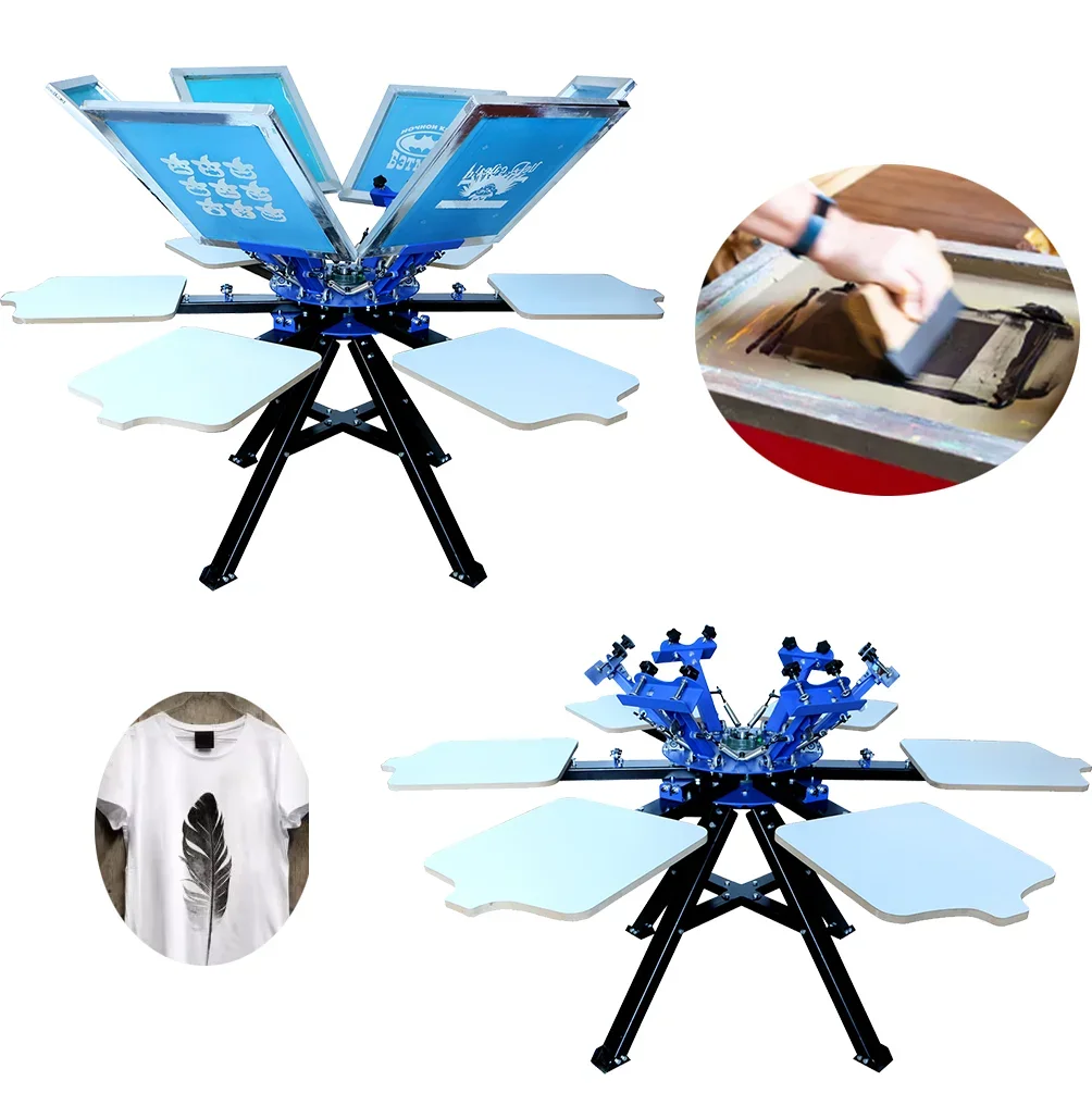 Factory Price 6 Color 6 Station Manual Silk Screen Printer Machine