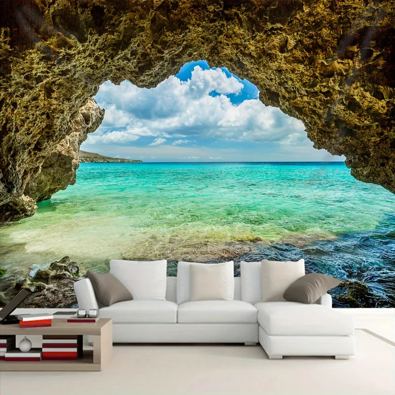 

Подвесная ткань JKJ201pc — вид на море в виде пещеры для украшения дома, идеально подходит для настенного искусства гостиной или спальни, Bring4Dn^