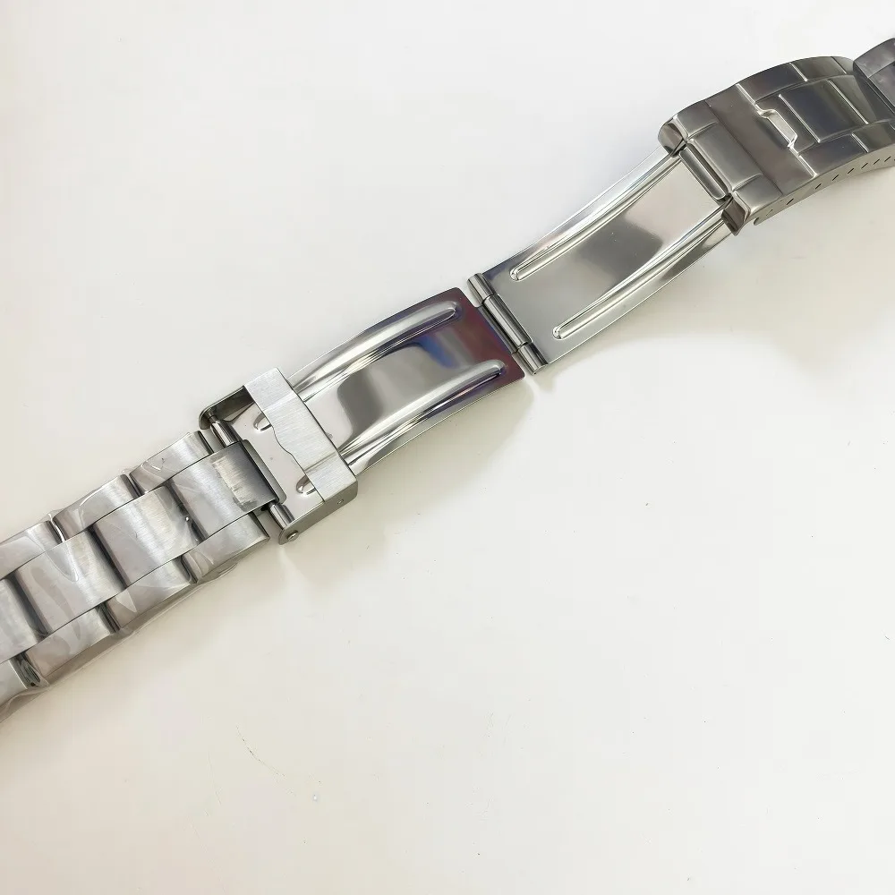 20 مللي متر الصلبة الفولاذ المقاوم للصدأ حزام ساعة اليد منحنى نهاية المعادن الرياضة حزام المعصم سوار الأعمال وزارة الدفاع أجزاء الساعة