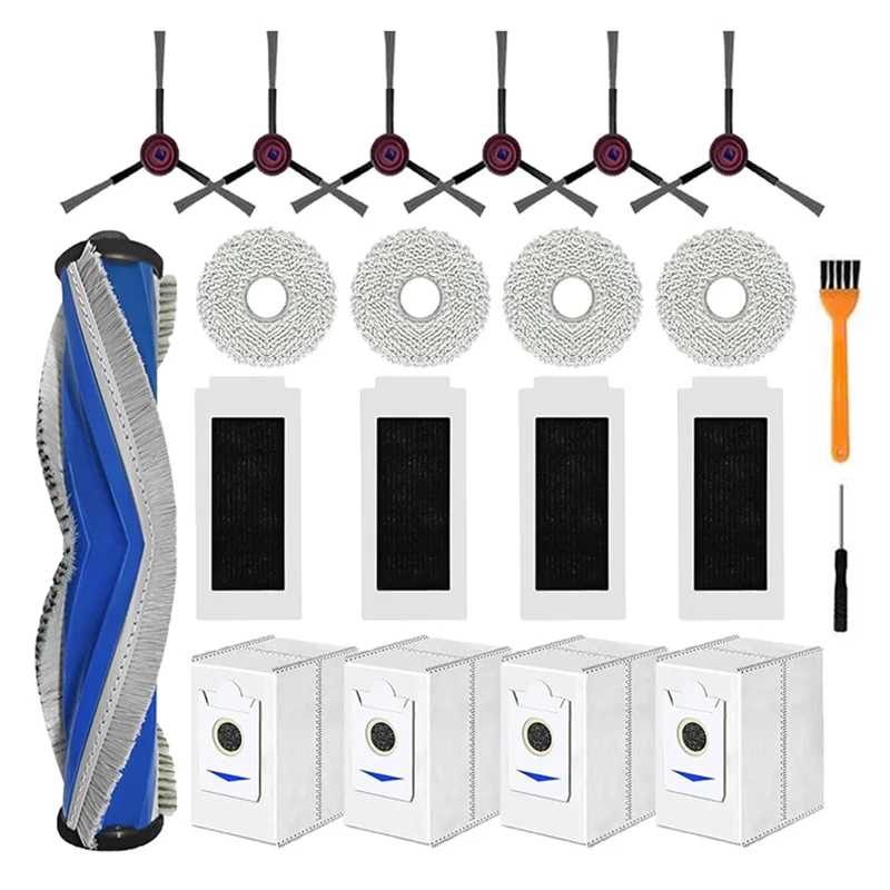 ABGH-21PCS ECOVACS DEEBOT T30S/T30S コンボロボット掃除機アクセサリーメインサイドブラシ Hepa フィルターモップ布ダストバッグ