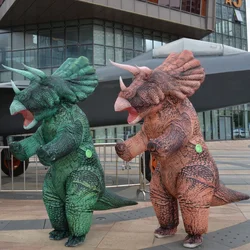 Inflatable Dinosaur Costume Blow Up Triceratops Costumes for Adults Fancy Dinosaur Party Halloween Cosplay Costume