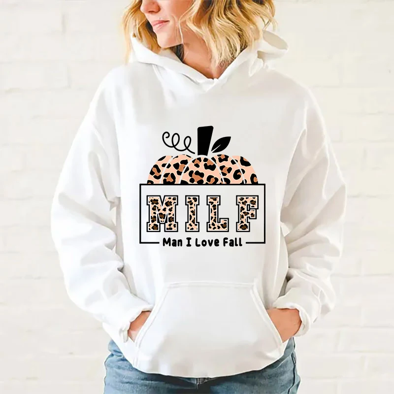 y2k hoodies New Pumpkin Milf Man I Love Fall Hoodies Women Girl Long Sleeve Sweatshirt Female Casual Loose Hoodies Fashion tops