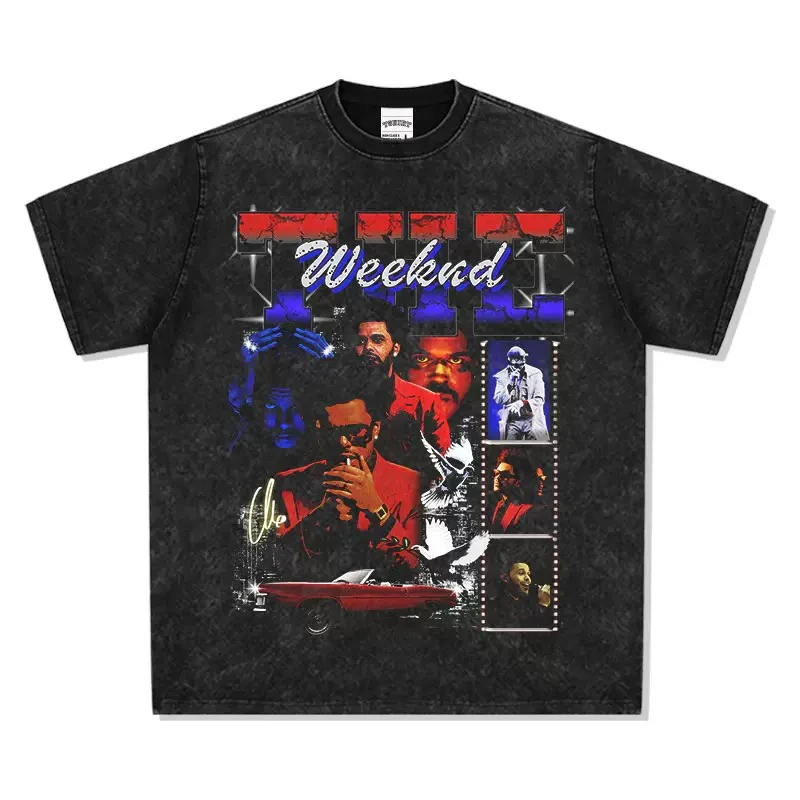 

Summer Trend Art Versatile Breathable Top, Drake American Hip-hop Rap Retro Print Washable Comfortable Short Sleeve