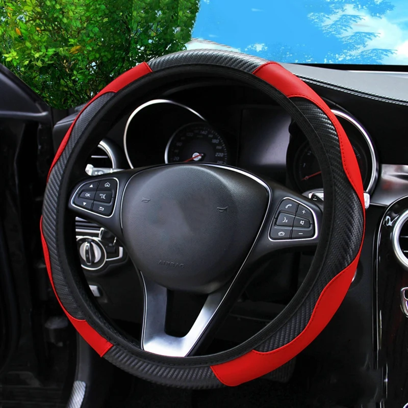 Car Steering Wheel Cover Breathable Non-Slip Steering Covers Internal Accessories Suitable for Car Decoration Purple