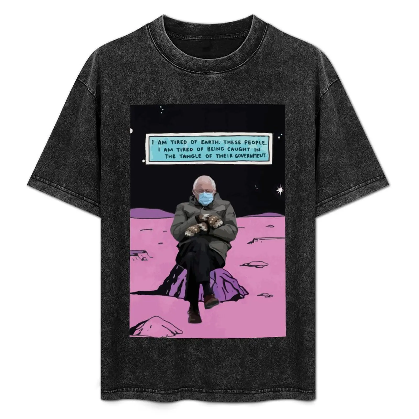 

Bernie Sanders mittens inauguration 2021 biden funny meme space mood tired Dr Bernie Manhattan T-Shirt