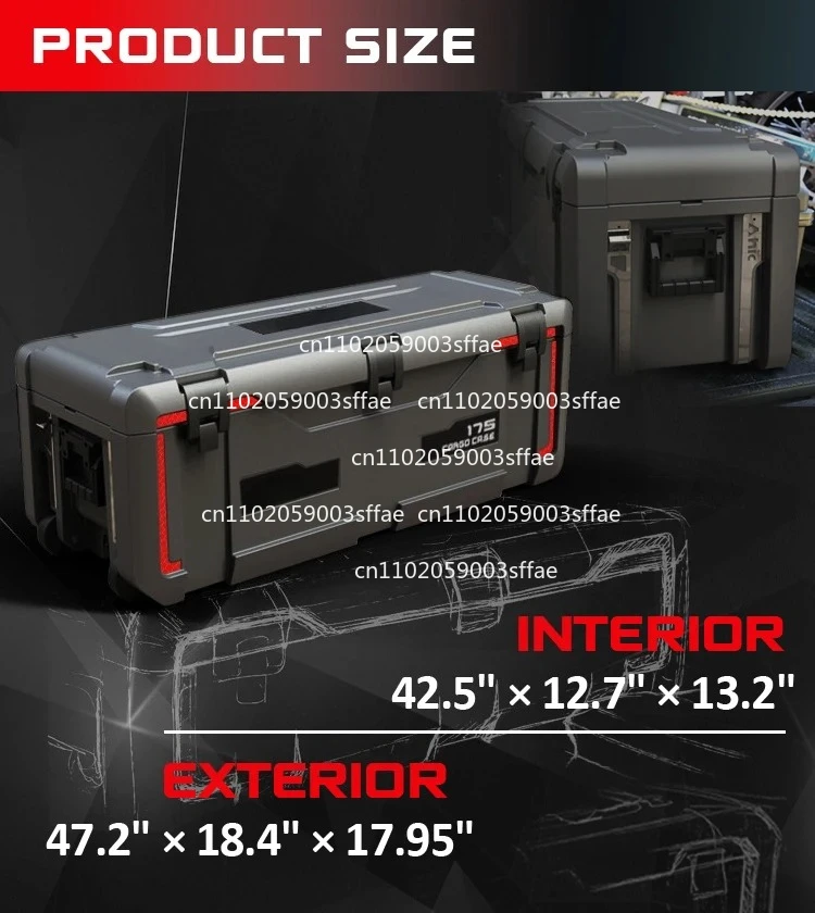 

Большой пластиковый кейс-тележка для инструментов объемом 175 л, набор для механиков, для хранения инструментов, ящик для инструментов