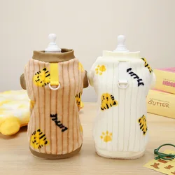 1pc Pet Dog Clothes Soft Warm Dogs Jumpsuits Tiger Pattern Pet Clothing for Small Dogs Puppy Cats Costume Coats