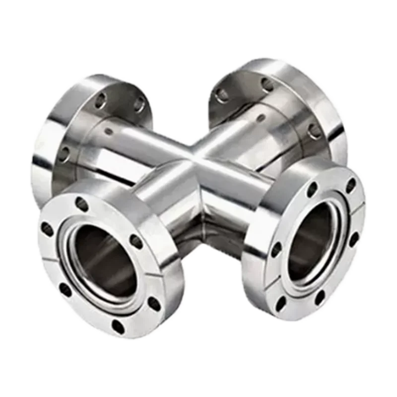 Il raccordo flangiato a croce 2 ultra alto CF a 3 vie in acciaio inossidabile SS304 SS316L può essere ruotato con vuoto per tubazioni