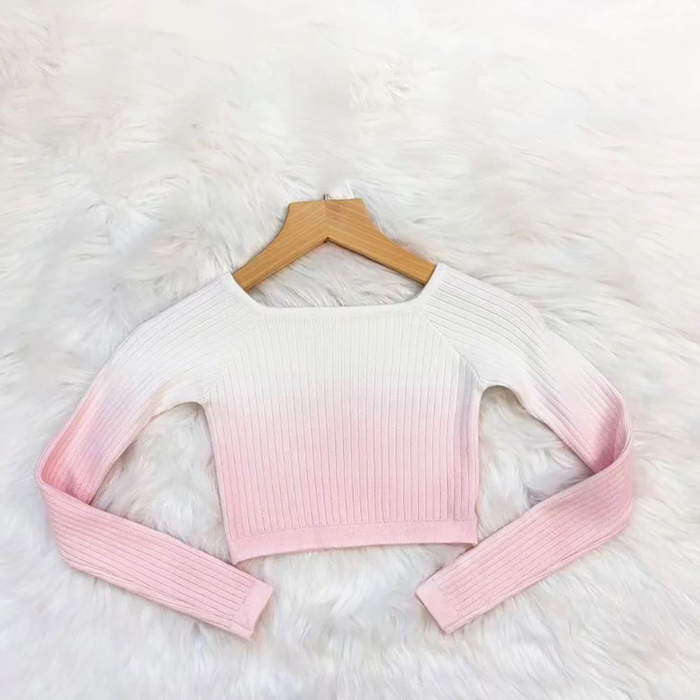 Girls Short Ballet Knit Top Cropped Dance Cardigan Gymnastics Slim-Fit Warm-Up Sweater Basic Dance Sweater Jacket Soft Stretchy
