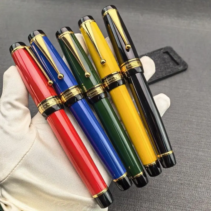 geman-no6-nibs-montefiore-fountain-pen-made-of-all-metal-brass-f-05mm-ink-pen-large-piano-paint-finish-office-calligraphy-pen